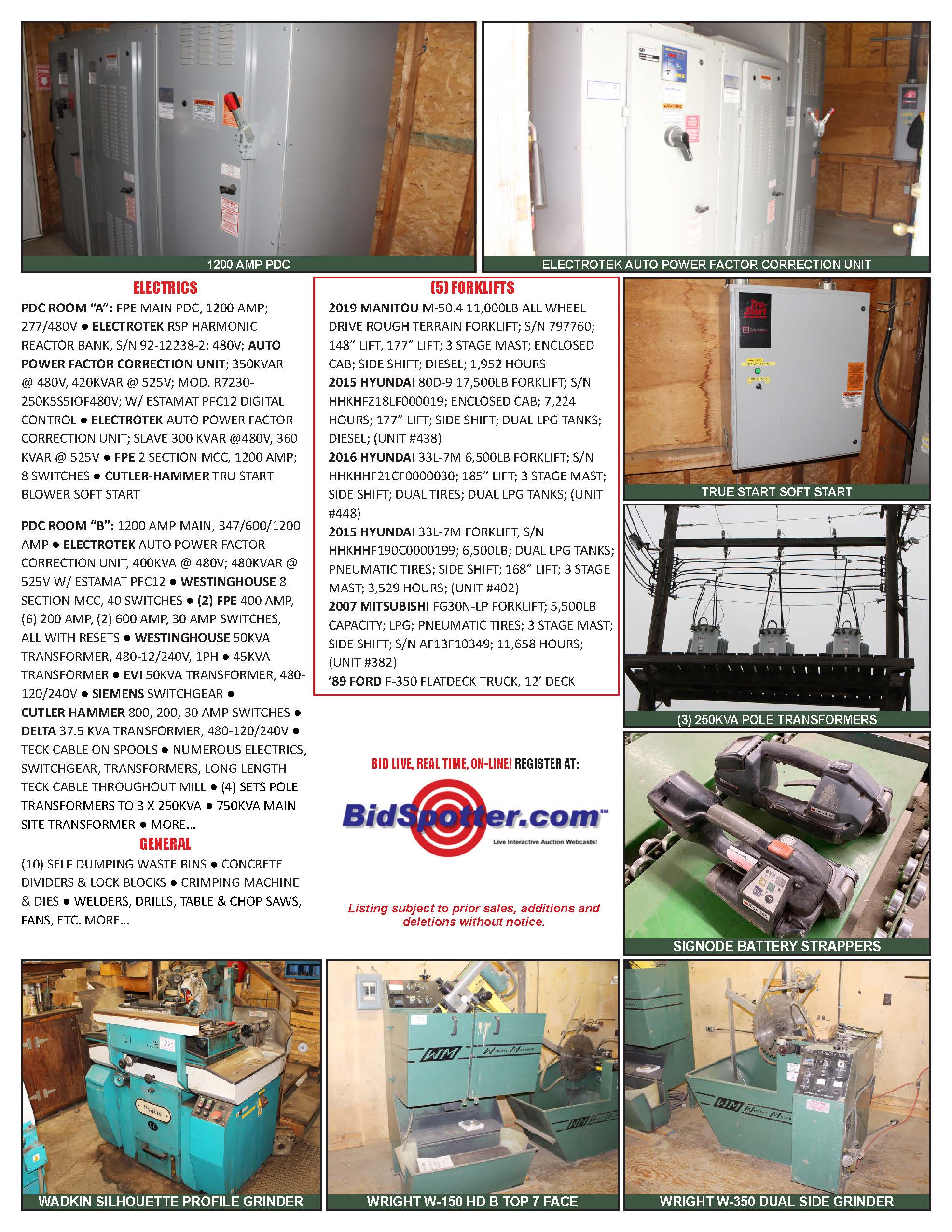 PAST AUCTION- Major Lumber Remanufacturing Mill Online Auction 